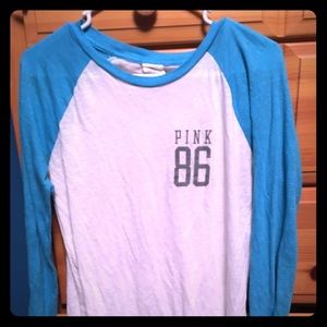 Vintage VS PINK blue and white baseball tee